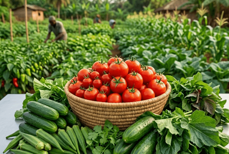 Our farm grows a variety of organic vegetables using natural soil management and sustainable farming practices. Each crop is carefully cultivated and harvested to ensure freshness, flavor, and nutritional value.